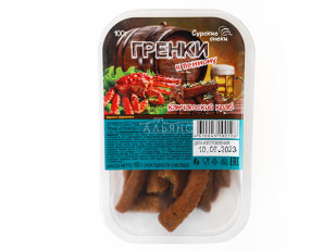 Окунь морской холодного копчения: Сурские гренки Камчатский краб (100 гр)