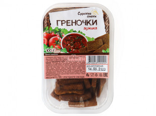 Снеки к пиву: Сурские гренки с Аджикой (100 гр)