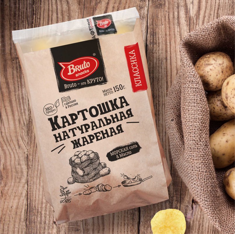 Картофель «Бруто» с солью 130 гр. в Балашихе